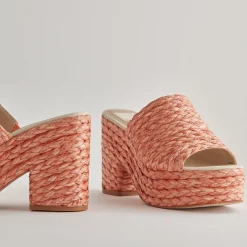 ELORA HEELS ORANGE RAFFIA