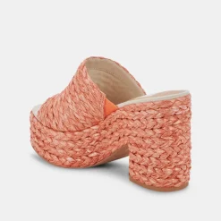 ELORA HEELS ORANGE RAFFIA