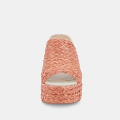 ELORA HEELS ORANGE RAFFIA