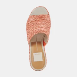 ELORA HEELS ORANGE RAFFIA