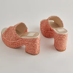 ELORA HEELS ORANGE RAFFIA