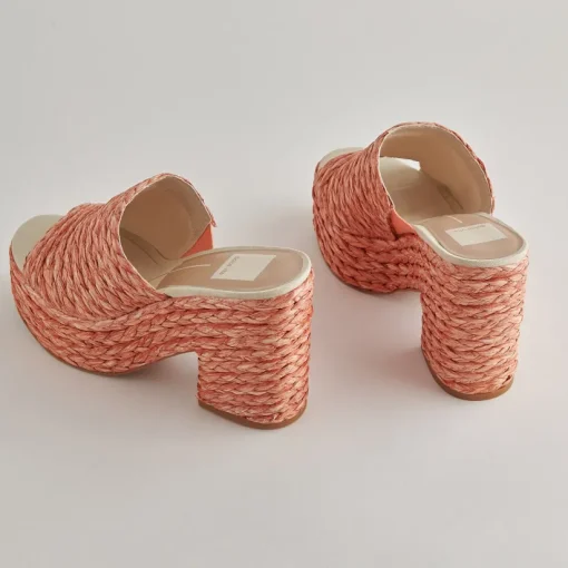 ELORA HEELS ORANGE RAFFIA