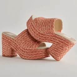 ELORA HEELS ORANGE RAFFIA