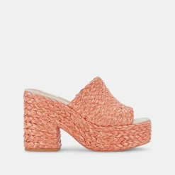 ELORA HEELS ORANGE RAFFIA