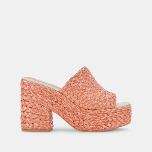 ELORA HEELS ORANGE RAFFIA