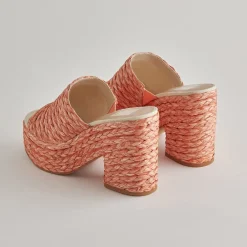 ELORA HEELS ORANGE RAFFIA