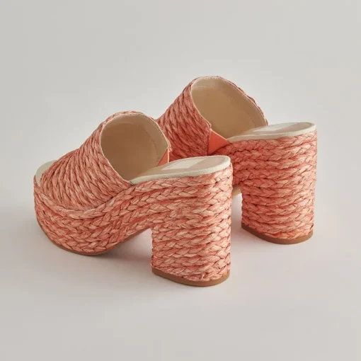 ELORA HEELS ORANGE RAFFIA