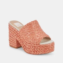 ELORA HEELS ORANGE RAFFIA