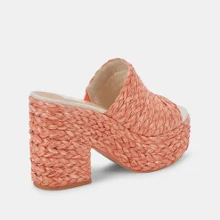 ELORA HEELS ORANGE RAFFIA