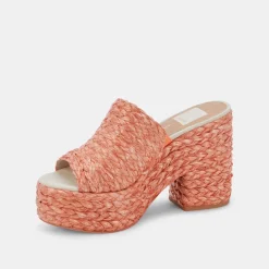 ELORA HEELS ORANGE RAFFIA