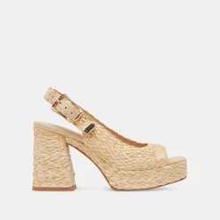 FLORES HEELS NATURAL RAFFIA
