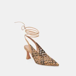 GESICA HEELS BLACK NATURAL WOVEN
