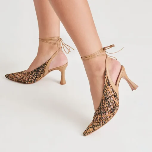 GESICA HEELS BLACK NATURAL WOVEN