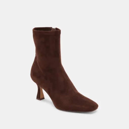 GLAMOR WIDE CALF BOOTS DK BROWN STELLA SUEDE