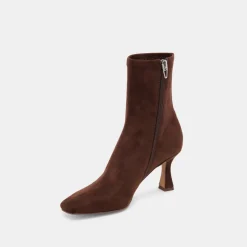 GLAMOR WIDE CALF BOOTS DK BROWN STELLA SUEDE