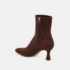 GLAMOR WIDE CALF BOOTS DK BROWN STELLA SUEDE