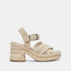 GRAYCE HEELS NATURAL MULTI WOVEN