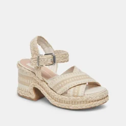 GRAYCE HEELS NATURAL MULTI WOVEN