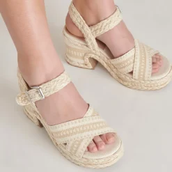 GRAYCE HEELS NATURAL MULTI WOVEN