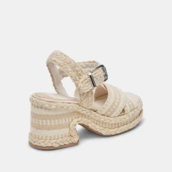 GRAYCE HEELS NATURAL MULTI WOVEN