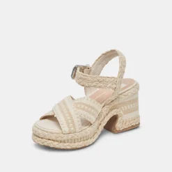 GRAYCE HEELS NATURAL MULTI WOVEN