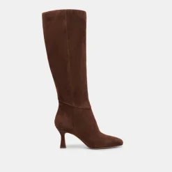 GYRA EXTRA WIDE CALF BOOTS DK BROWN SUEDE