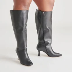 GYRA EXTRA WIDE CALF BOOTS BLACK LEATHER