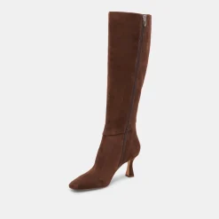 GYRA EXTRA WIDE CALF BOOTS DK BROWN SUEDE