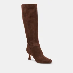 GYRA EXTRA WIDE CALF BOOTS DK BROWN SUEDE