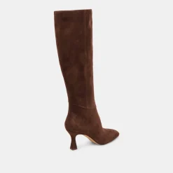 GYRA EXTRA WIDE CALF BOOTS DK BROWN SUEDE