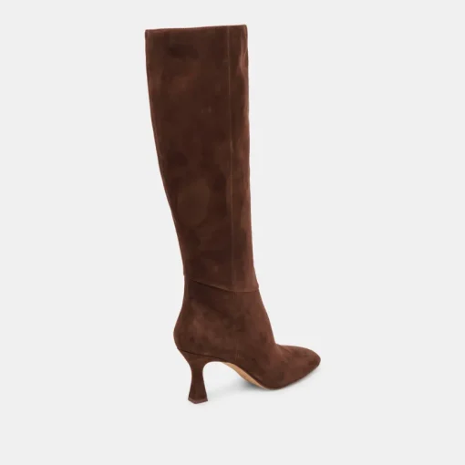 GYRA EXTRA WIDE CALF BOOTS DK BROWN SUEDE