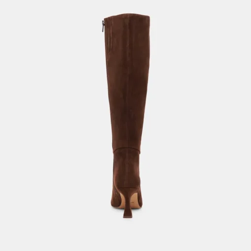 GYRA EXTRA WIDE CALF BOOTS DK BROWN SUEDE