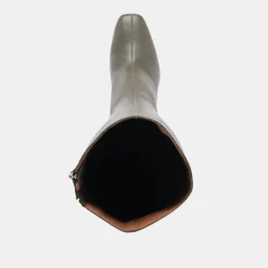 GYRA WIDE CALF BOOTS DARK OLIVE LEATHER