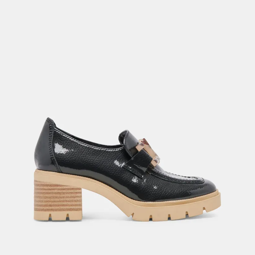 HAROLD HEELS MIDNIGHT PATENT LEATHER