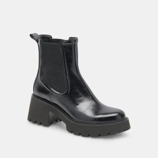 HAWK H20 WIDE BOOTIES MIDNIGHT CRINKLE PATENT