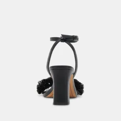 IESHA HEELS BLACK LEATHER