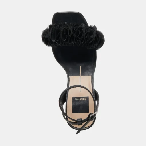 IESHA HEELS BLACK LEATHER