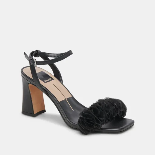 IESHA HEELS BLACK LEATHER