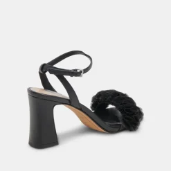 IESHA HEELS BLACK LEATHER