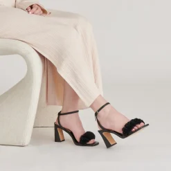 IESHA HEELS BLACK LEATHER