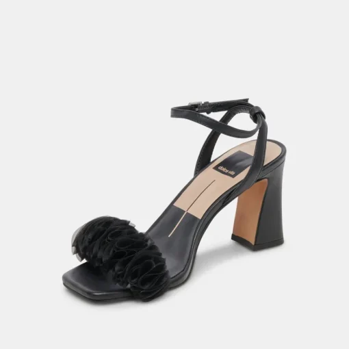IESHA HEELS BLACK LEATHER