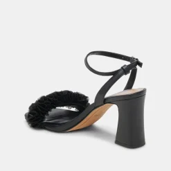 IESHA HEELS BLACK LEATHER