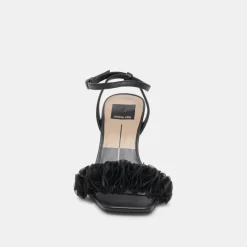 IESHA HEELS BLACK LEATHER