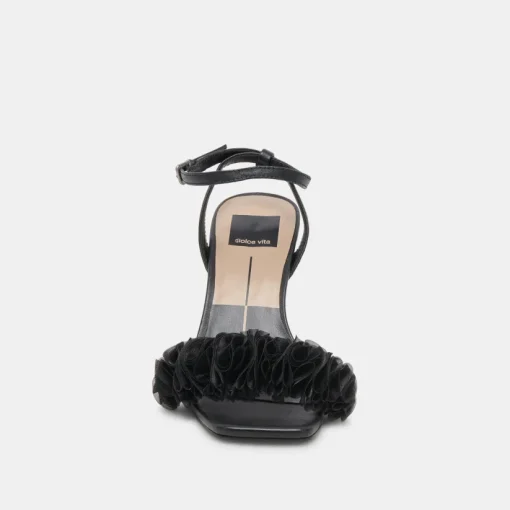 IESHA HEELS BLACK LEATHER