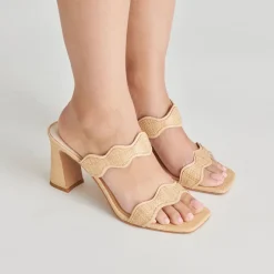 ILVA HEELS LT NATURAL RAFFIA