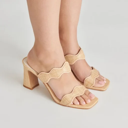 ILVA HEELS LT NATURAL RAFFIA