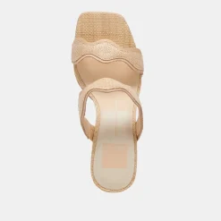 ILVA HEELS LT NATURAL RAFFIA