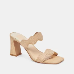 ILVA HEELS LT NATURAL RAFFIA
