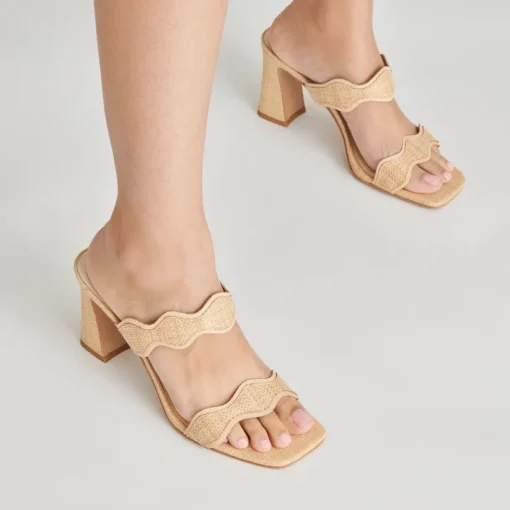 ILVA HEELS LT NATURAL RAFFIA