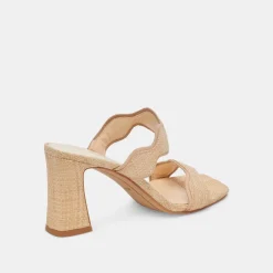 ILVA HEELS LT NATURAL RAFFIA
